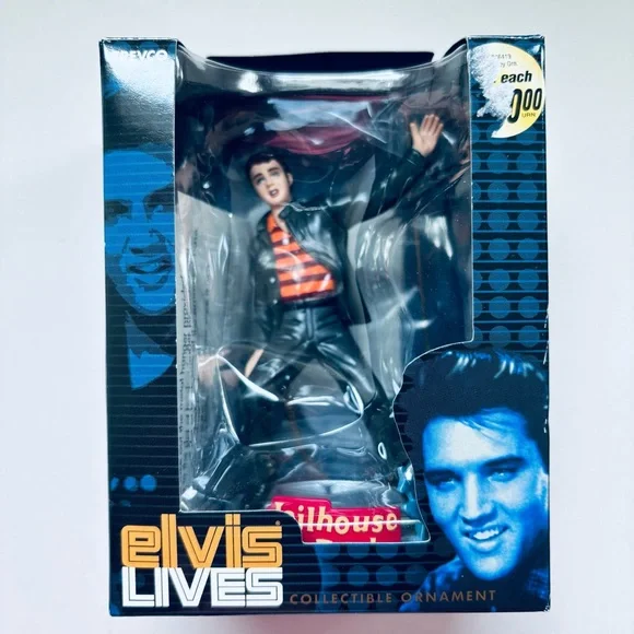 Elvis Bundle: Pez Tin, Jewel of Vegas Plate, 2 Ornaments, Tin - Picture 3 of 11